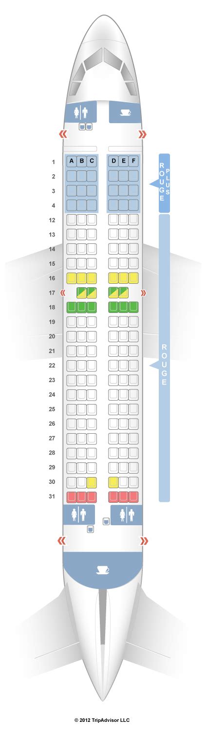 Seatguru Seat Map Air Canada Airbus A319 319 Rouge