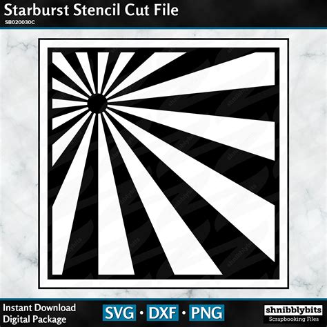 Starburst Stencil Cut File Digital Download Cut File In Svg Etsy