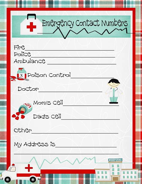Child Emergency Card Template