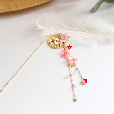 Sakura Cherry Blossom Japanese Hair Pin Hair Stick Gold Star Etsy