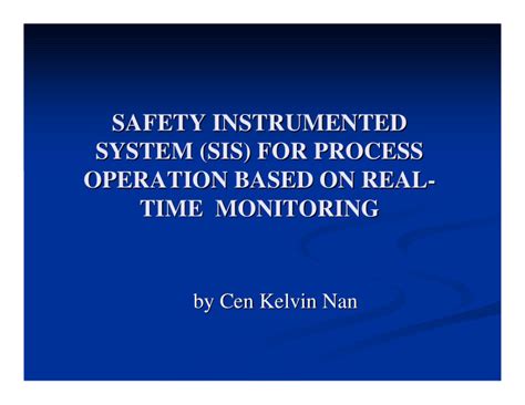 Ppt Safety Instrumented Safety Instrumented System Sis For