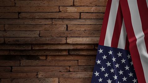 Premium Photo The United States Of America Flag On Brick Wall For