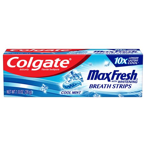 Colgate Max Fresh Travel Size Toothpaste With Mini Breath Strips Cool