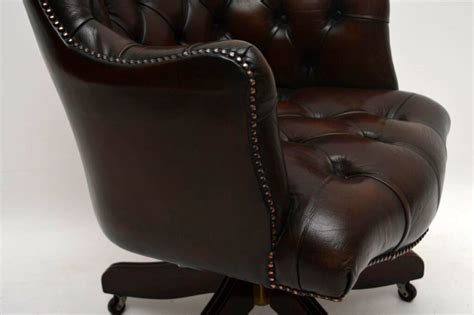Sold and shipped by lamps plus. Antique Deep Buttoned Leather Swivel Desk Chair ...