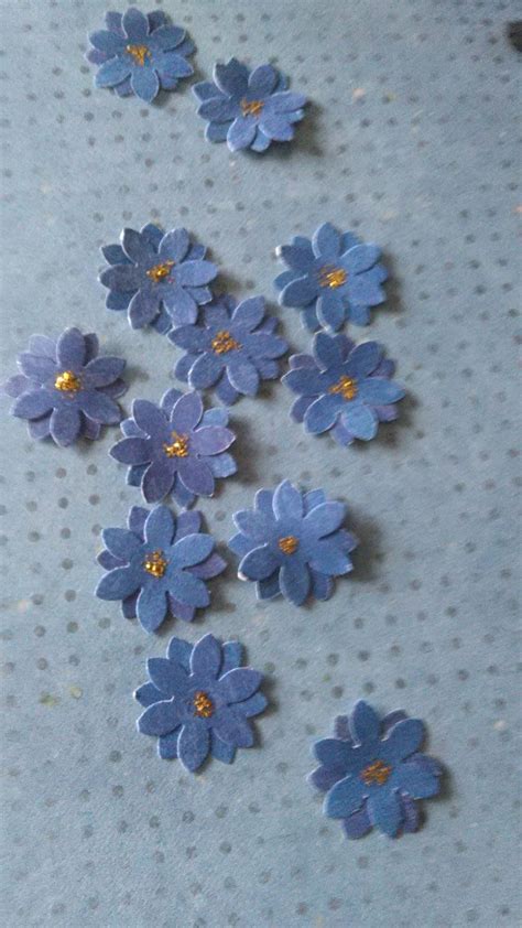 50 Blue Paper Flowers~scrap Booking~supplys~flowers Paper Flowers
