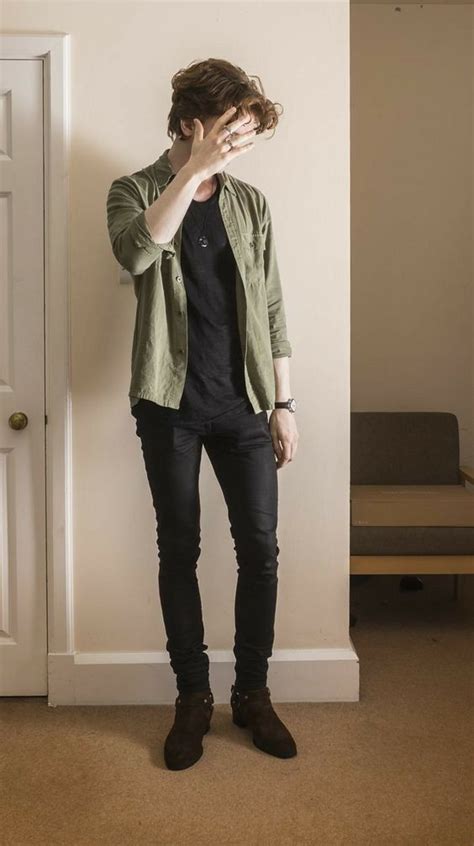 Green Casual Jacket Guys School Ideas With Grey Casual Trouser Outfit