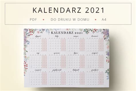 Kalendarz 2021 Do Druku “zimowy Ogród” Format A4