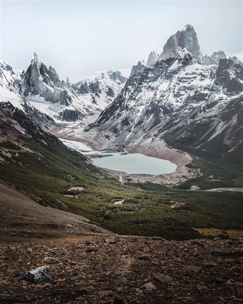 Cerro Torre And Fitz Roy Two Of The Famous Peaks Of Patagonia In South