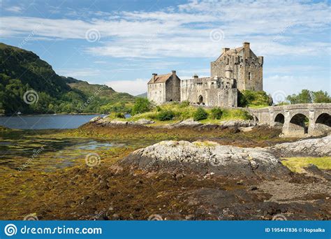 View Of Eilean Donan Castle In Scottish Highlands On Beautiful Sunny