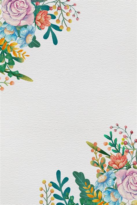 Download Simple And Elegant Painted Floral Border Vector Background ...