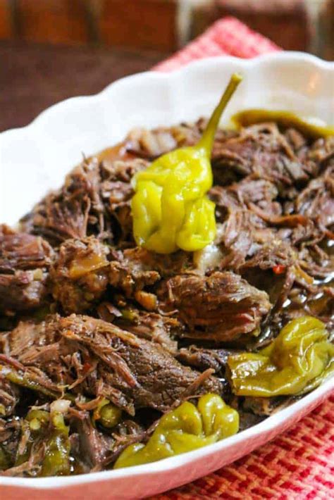 Dump your ingredients in a slow cooker or crock pot, walk away for six hours and return to a juicy, flavorful, spicy, tender roast. Crock-Pot Pepperoncini Pot Roast Recipe