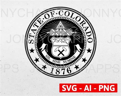 Colorado State Seal Logo Insignia Digital Vector Ai Svg Etsy Seal