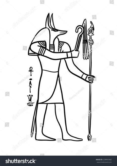 Anubis Egyptian God Vector Illustration เวกเตอร์สต็อก ปลอดค่าลิขสิทธิ์ 228842482 Shutterstock