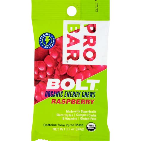 Probar Bolt Energy Chews Organic Raspberry 21 Oz Case Of 12