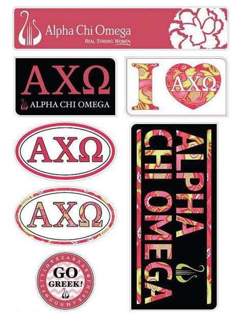 Get Creative With Our Alpha Chi Omega Sticker Sheet Each Sheet