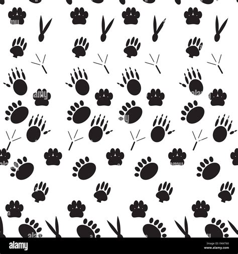 Background Animal Footprints Vector Illustration Stock