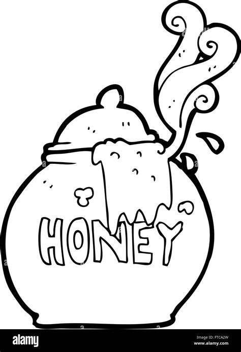 Freehand Drawn Black And White Cartoon Honey Pot Stock Vector Image