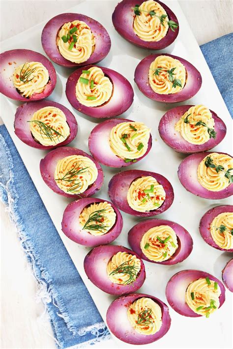 Beet Dyed Deviled Eggs A Beautiful Mess