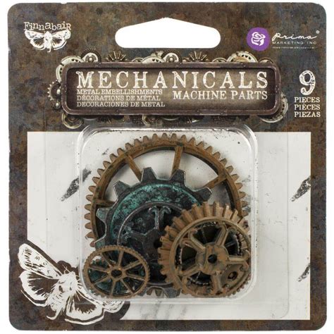 Finnabair Mechanicals Metal Embellishments Machine Parts 9pkg