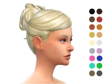 Sims 4 Hairs ~ The Sims Resource Messy Bun Hair