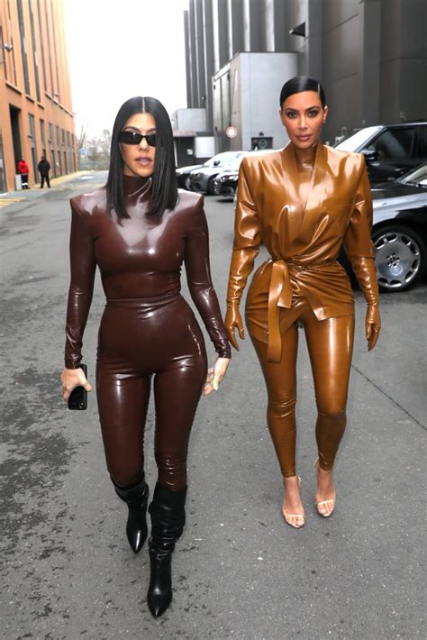 Kim Kardashians Balmain Latex Looks At Paris Fashion Week Popsugar