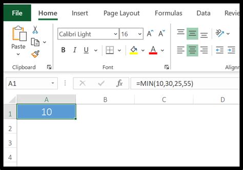 How To Use Min Function In Excel Example Sample File
