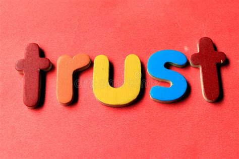 Trust Word In Business Concept Trust Word Written On Red Background