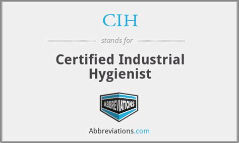 Cih Certified Industrial Hygienist