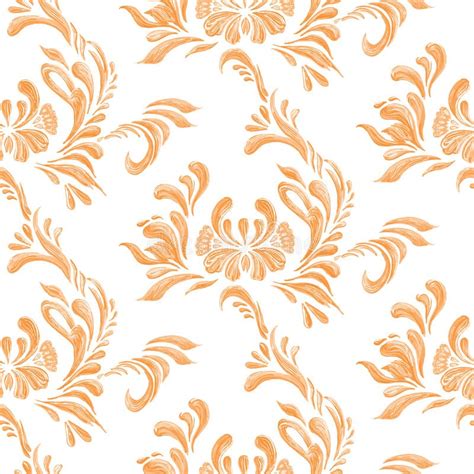 Abstract Orange Floral Seamless Pattern Stock Vector Illustration Of