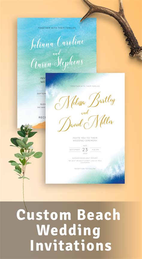 Beach Wedding Invitations Templates Customize And Download