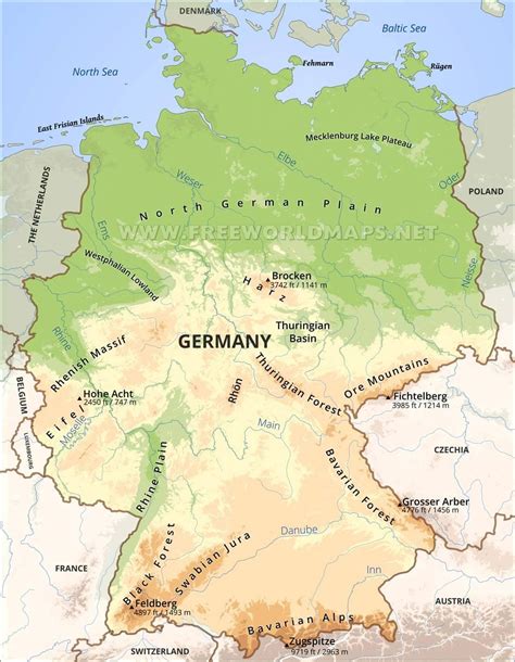 Germania Cartina Geografica Cartina Geografica Della Germania Europa