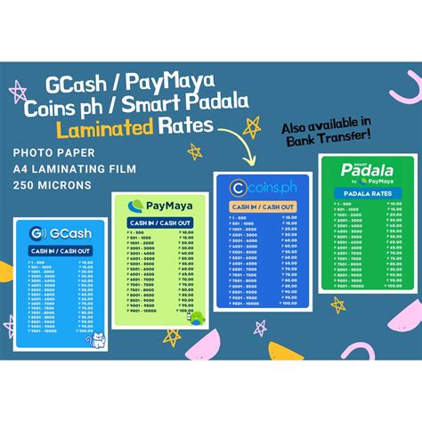 Paperpencilschool Supplies Laminated Rates Gcash Pymaya Coins