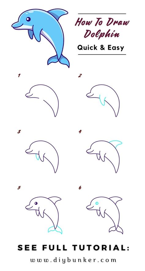 How To Draw A Dolphin 1 Diybunker