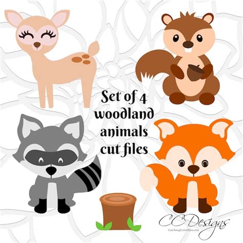 Cute Woodland Forest Animal Cut Files Fox Svg Cut File Cute Deer Svg