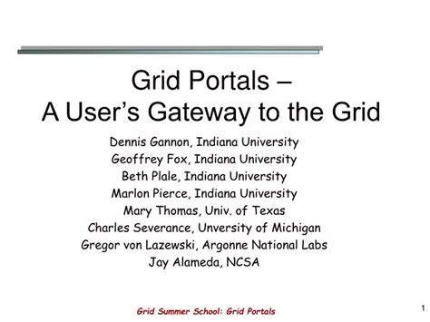 Ppt Grid Portals A Users Gateway To The Grid Powerpoint