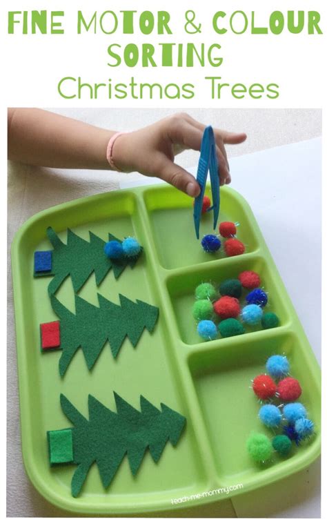 Fine Motor And Sorting Christmas Trees