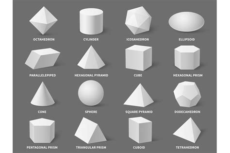 Geometric 3d Shapes Realistic White Basic Geometry Form Sphere And Py