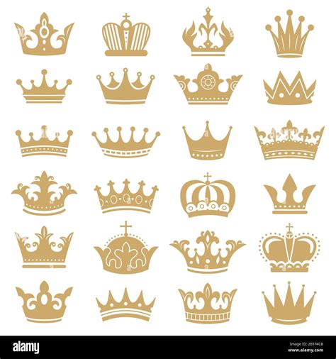 Silueta De Corona Dorada Coronas Reales Coronación Rey Y La Reina De