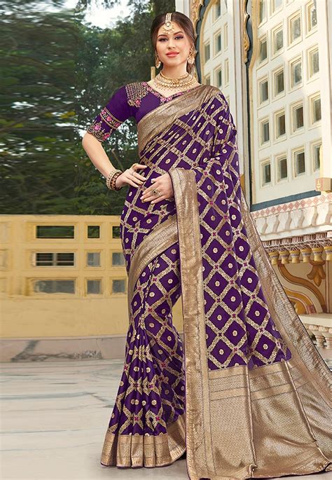 Purple Silk Festival Wear Saree 199767 Saree Designs Silk Sarees