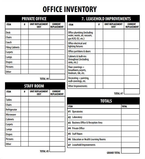 Inventory List Templates Free Printable Xlsx Docs Pdf Formats