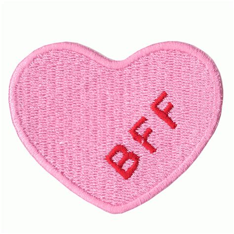 Pink Heart Best Friends Forever Bff Embroidered Iron On Patch