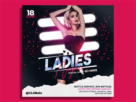 Ladies Night Flyer Template By Hotpin On Dribbble