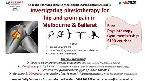 Investigating Physiotherapy For Hip And Groin Pain La Trobe Sport And