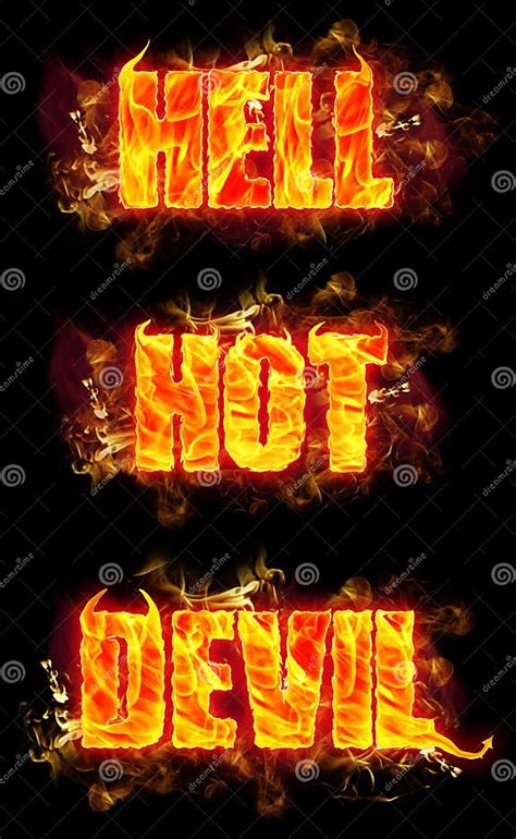 Fire Text Hell Hot Devil Stock Illustration Illustration Of Melting