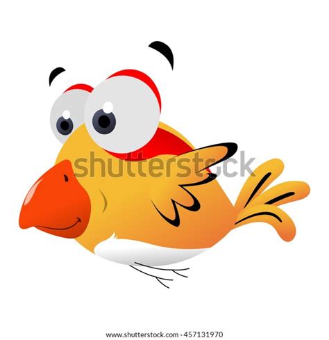Cute Yellow Bird Cartoon Stock Vector Royalty Free 457131970