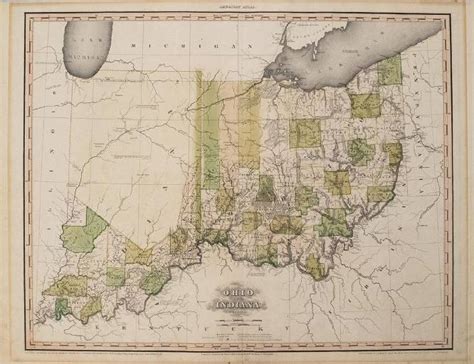 Tanner Antique Map Of Ohio And Indiana 1819