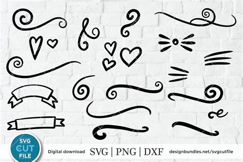 Clip Art Art And Collectibles Svg File Swirls Svg Silhouette Cutting File
