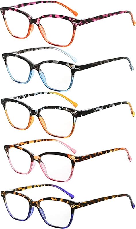 eyekepper 5 pack reading glasses women cat eye readers stylish tortoise reading