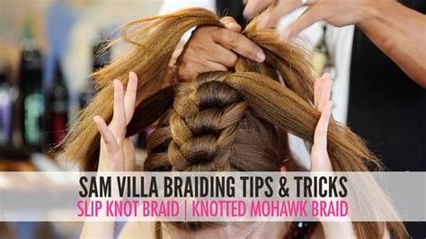 Split the hair on the top of your head into two sections. Slip Tie Braid | Knotted Mohawk Braid - YouTube