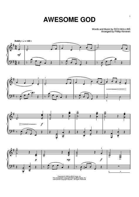 Awesome God Sheet Music By Rich Mullins For Piano Sheet Music Now